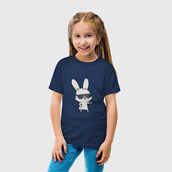 Футболка хлопковая детская Cool rabbit, цвет: тёмно-синий — фото 2