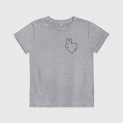 Футболка хлопковая детская Love line rabbit, цвет: меланж