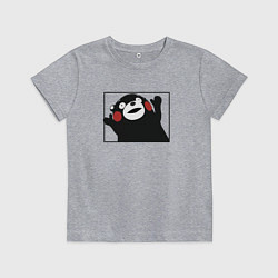 Футболка хлопковая детская Кумамон - Во славу сатаны, цвет: меланж