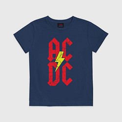 Футболка хлопковая детская AC DC logo, цвет: тёмно-синий