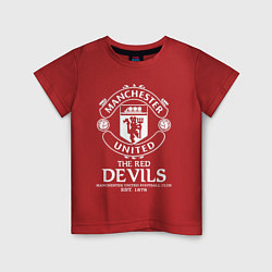 Футболка хлопковая детская Манчестер Юнайтед дьяволы, цвет: красный