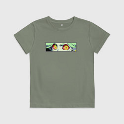 Футболка хлопковая детская Ребекка из Киберпанка: Глаза, цвет: авокадо