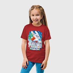 Футболка хлопковая детская С Новым Годом 2023!, цвет: красный — фото 2