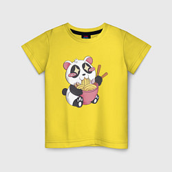 Детская футболка Каваи панда ест рамен