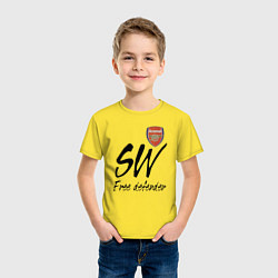 Футболка хлопковая детская Arsenal - sweeper - England - London, цвет: желтый — фото 2