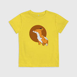 Футболка хлопковая детская Гордый лис, цвет: желтый