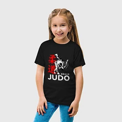 Футболка хлопковая детская Дзюдо - бросок, цвет: черный — фото 2