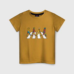 Футболка хлопковая детская Beatles team, цвет: горчичный