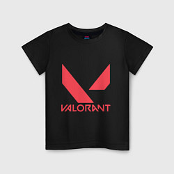 Футболка хлопковая детская Valorant - logo, цвет: черный