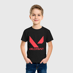 Футболка хлопковая детская Valorant - logo, цвет: черный — фото 2