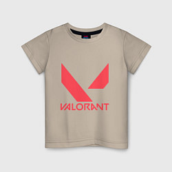 Футболка хлопковая детская Valorant - logo, цвет: миндальный