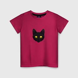 Детская футболка Черный кот с сияющим взглядом