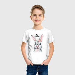 Футболка хлопковая детская Кролик - символ 2023 года, цвет: белый — фото 2