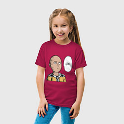 Футболка хлопковая детская Saitama - OK, цвет: маджента — фото 2