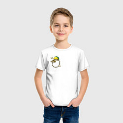 Футболка хлопковая детская Линк в кармане с флейтой, цвет: белый — фото 2