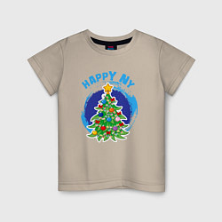 Детская футболка Мультяшная новогодняя ёлка