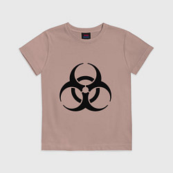 Футболка хлопковая детская Biological hazard, цвет: пыльно-розовый