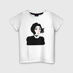 Футболка хлопковая детская Doomer-girl, цвет: белый