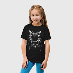 Футболка хлопковая детская Mayhem рок кот, цвет: черный — фото 2