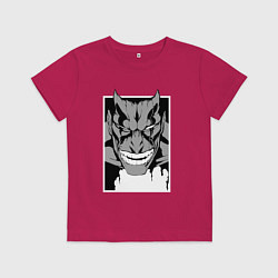 Футболка хлопковая детская Zaraki Kenpachi black and white, цвет: маджента