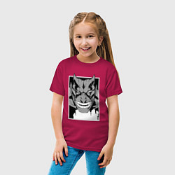 Футболка хлопковая детская Zaraki Kenpachi black and white, цвет: маджента — фото 2