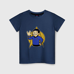 Футболка хлопковая детская Spoke - vault boy, цвет: тёмно-синий
