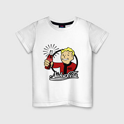 Футболка хлопковая детская Vault boy - nuka cola, цвет: белый