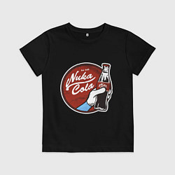 Футболка хлопковая детская Nuka cola sticker, цвет: черный