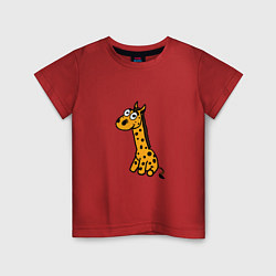 Футболка хлопковая детская Игрушка жираф, цвет: красный