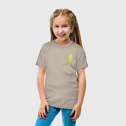 Футболка хлопковая детская Золотой тропический лист, цвет: миндальный — фото 2