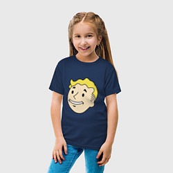 Футболка хлопковая детская Vault boy head, цвет: тёмно-синий — фото 2