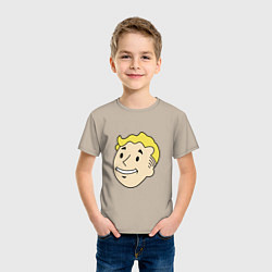 Футболка хлопковая детская Vault boy head, цвет: миндальный — фото 2