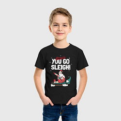 Футболка хлопковая детская Come on you go sleigh, цвет: черный — фото 2