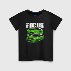 Футболка хлопковая детская Ford Focus art, цвет: черный
