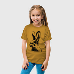 Футболка хлопковая детская Wild rabbit, цвет: горчичный — фото 2