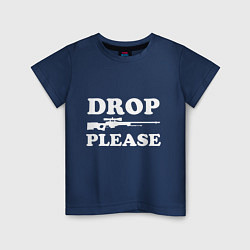Футболка хлопковая детская Drop AWP Please, цвет: тёмно-синий