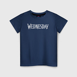 Футболка хлопковая детская Wednesday Logo, цвет: тёмно-синий