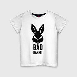Футболка хлопковая детская Bad rabbit, цвет: белый