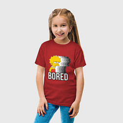 Футболка хлопковая детская Лиза Симпсон - bored, цвет: красный — фото 2