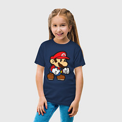 Футболка хлопковая детская Классический Марио, цвет: тёмно-синий — фото 2
