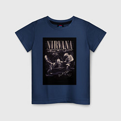 Футболка хлопковая детская Nirvana live, цвет: тёмно-синий