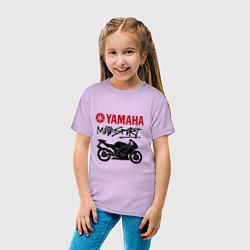 Футболка хлопковая детская Yamaha - motorsport, цвет: лаванда — фото 2