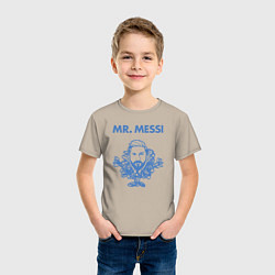 Футболка хлопковая детская Мистер Месси, цвет: миндальный — фото 2