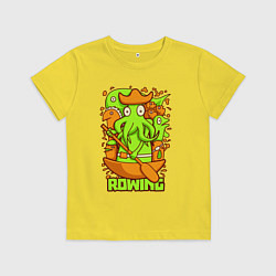 Детская футболка Осьминог-пират с веслом