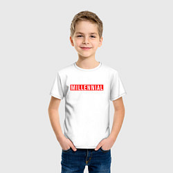 Футболка хлопковая детская Millennial art, цвет: белый — фото 2