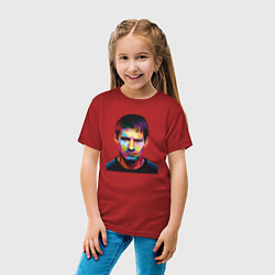 Футболка хлопковая детская Face Messi, цвет: красный — фото 2