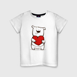 Детская футболка Милый мишка с сердцем