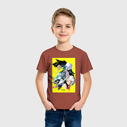 Футболка хлопковая детская Киберпанк Арт, цвет: кирпичный — фото 2