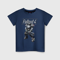 Футболка хлопковая детская Fallout 4 - Ultracite Power Armor, цвет: тёмно-синий
