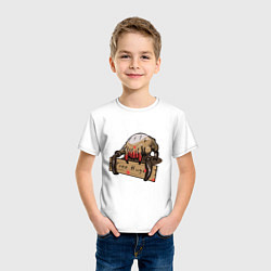 Футболка хлопковая детская Hugs from crab, цвет: белый — фото 2
